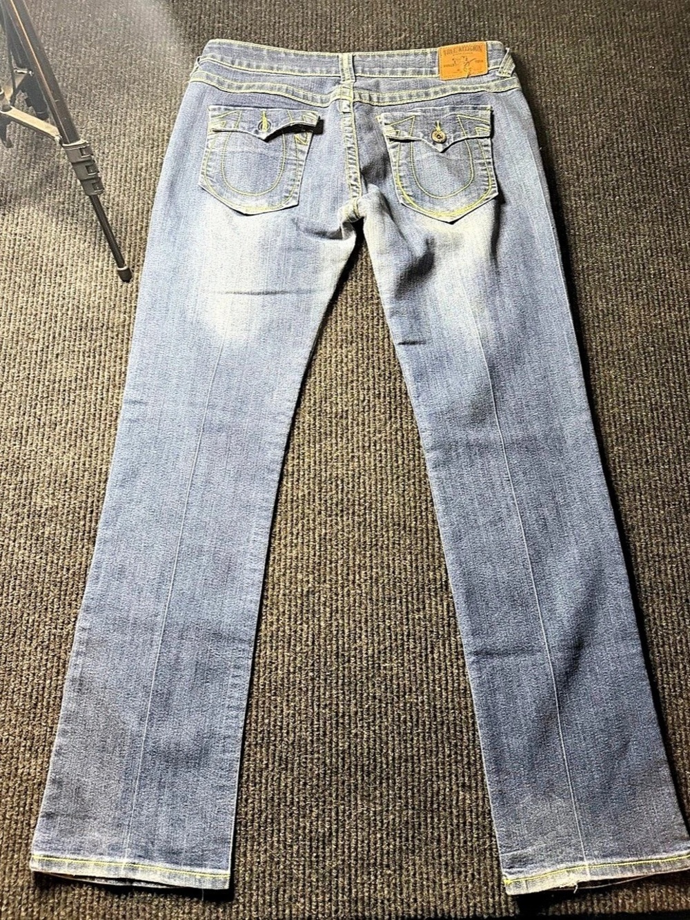 Vintage True Religion Made in USA Super T Jeans Size 32 Low Rise Contrast Stitch